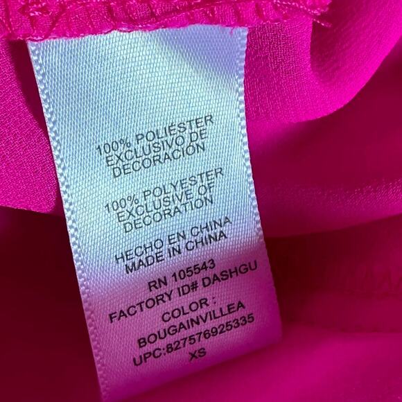 Womens Top Size XS Pink Ruffle Professional Business Casual Bold Bright Barbie - Picture 8 of 8